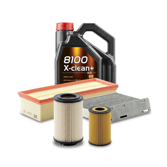 Kit revizie ulei Motul 8100 X-CLEAN+ 5W-30 + filtre VW Tiguan 5N 2.0 TDI 4motion 184 CP – MANN