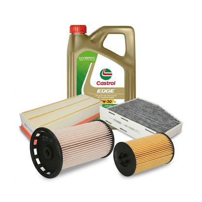 Kit revizie ulei Castrol EDGE 5W-30 LL + filtre VW Tiguan 5N 2.0 TDI 4motion 184 CP – PURRO