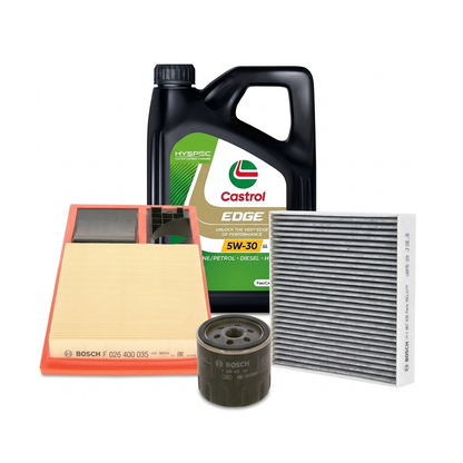 Kit revizie ulei Castrol EDGE 5W-30 LL + filtre VW Polo 5 1.6 90 CP – Bosch