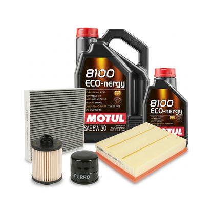 Kit revizie ulei Motul 8100 ECO-NERGY 5W-30 + filtre Ford Mondeo 5 2.0 TDCi 4x4 180 CP – PURRO