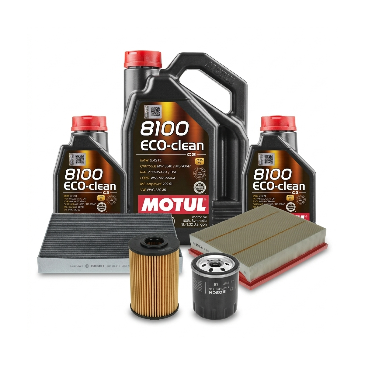 Kit revizie ulei Motul 8100 ECO-CLEAN 0W-30 + filtre Ford Mondeo 5 2.0 TDCi Bi-Turbo 210 CP – Bosch