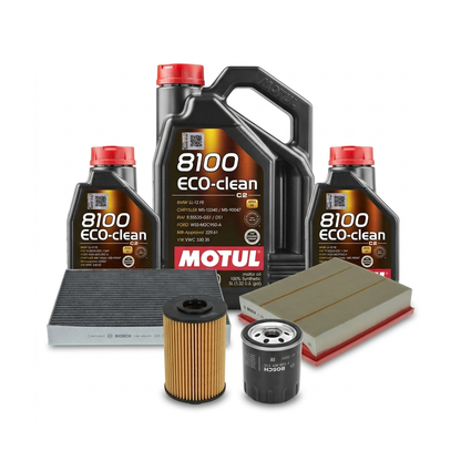 Kit revizie ulei Motul 8100 ECO-CLEAN 0W-30 + filtre Ford Mondeo 5 2.0 TDCi Bi-Turbo 210 CP – Bosch