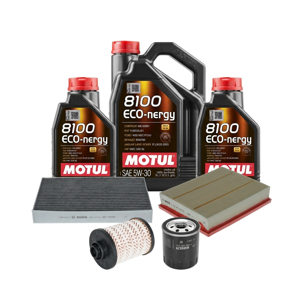 Kit revizie ulei Motul 8100 ECO-NERGY 5W-30 + filtre Ford Mondeo 5 2.0 TDCi Bi-Turbo 210 CP – Bosch