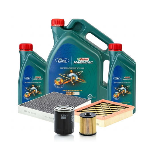 Kit revizie ulei Castrol Ford Magnatec D 0W-30 + filtre Ford Mondeo 5 2.0 TDCi Bi-Turbo 210 CP – MANN