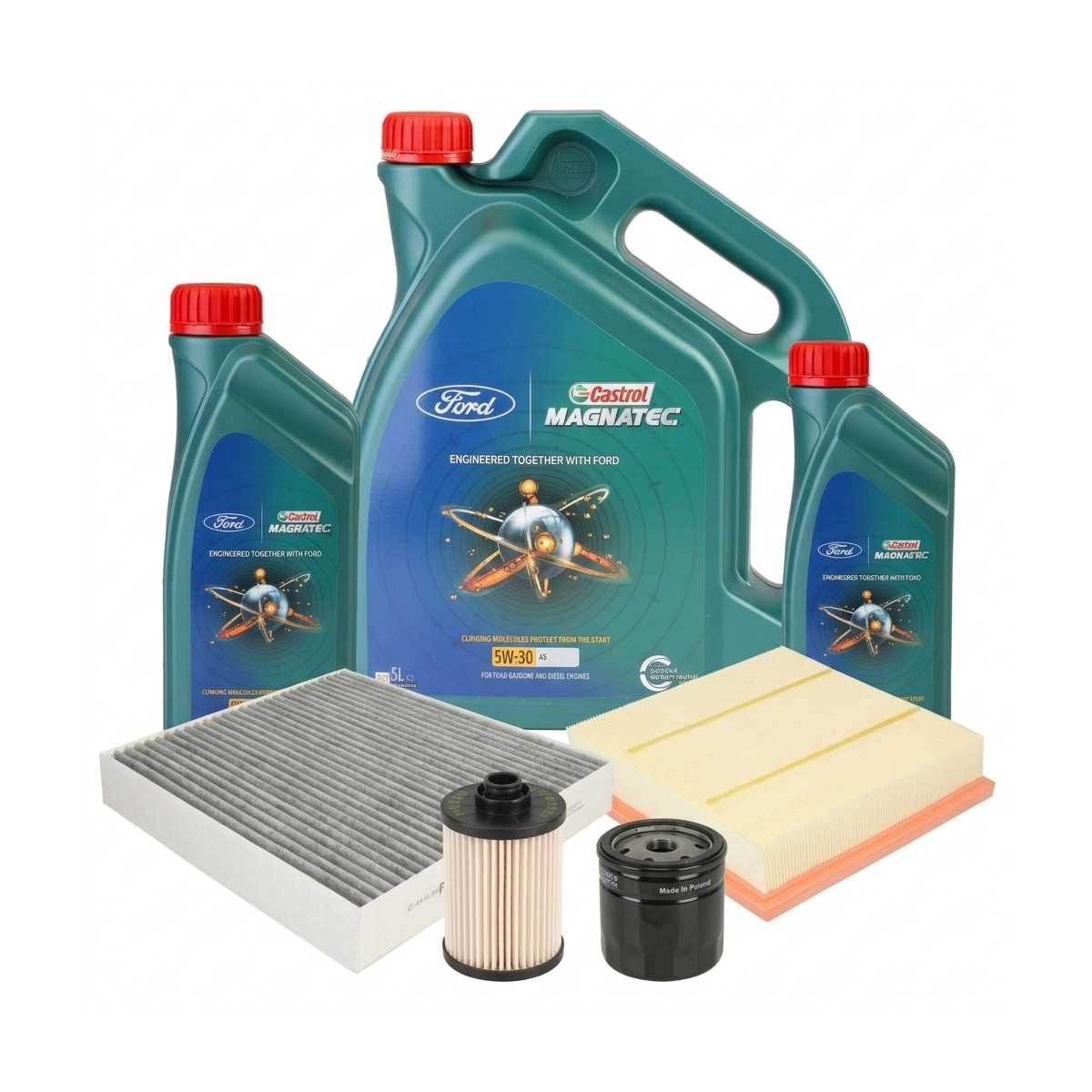 Kit revizie ulei Castrol Ford Magnatec A5 5W-30 + filtre Ford Mondeo 5 2.0 TDCi Bi-Turbo 210 CP – PURRO