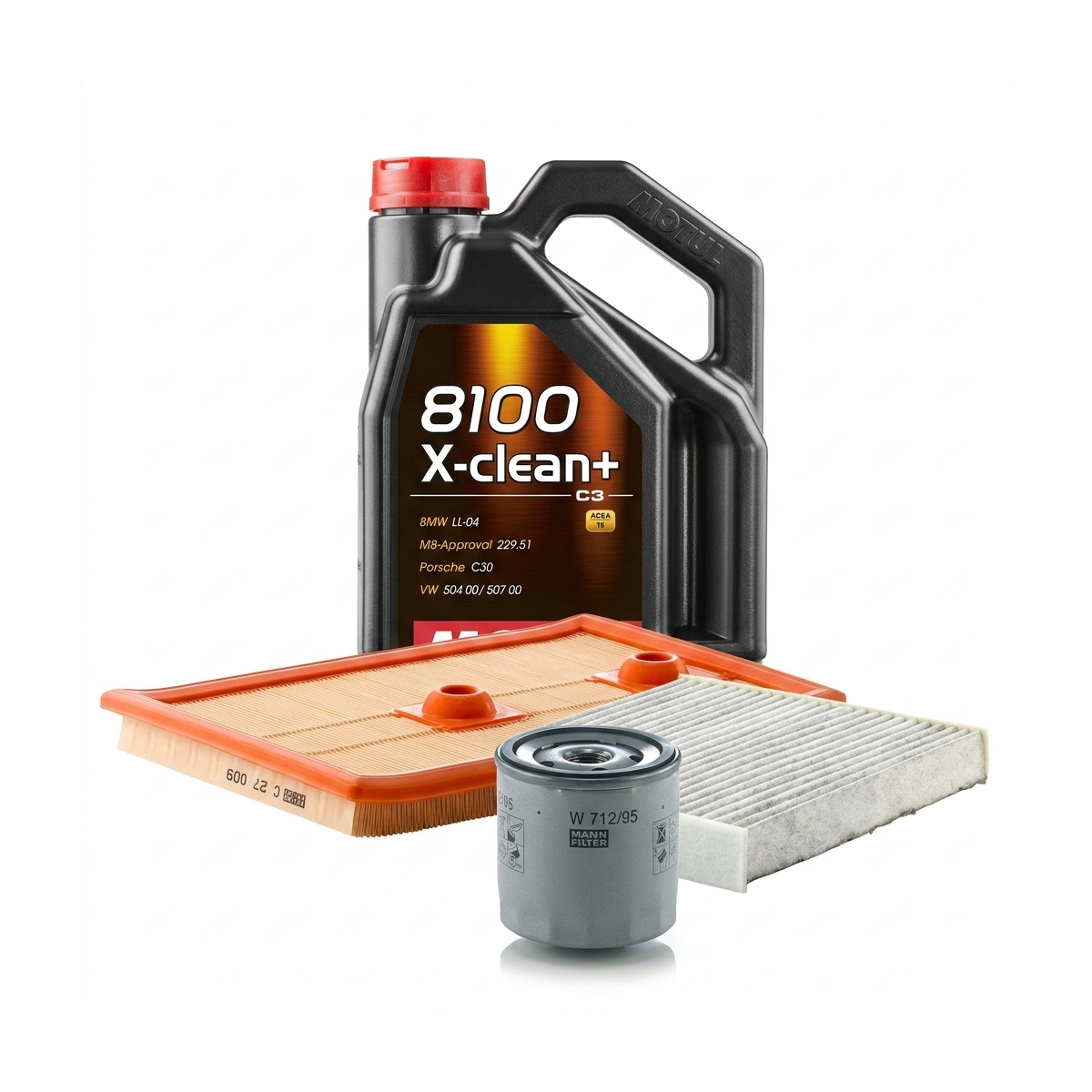 Kit revizie ulei Motul 8100 X-CLEAN+ 5W-30 + filtre Skoda Superb 3 1.4 TSI 4x4 150 CP – MANN