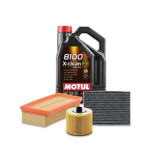 Kit revizie ulei Motul 8100 X-CLEAN FE 5W-30 + filtre Dacia Duster HS 1.2 TCe 125 4x4 125 CP – MANN