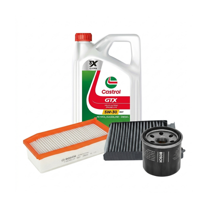 Kit revizie ulei Castrol GTX 5W-30 RN17 + filtre Dacia Duster HS 1.6 SCe 115 CP – Bosch