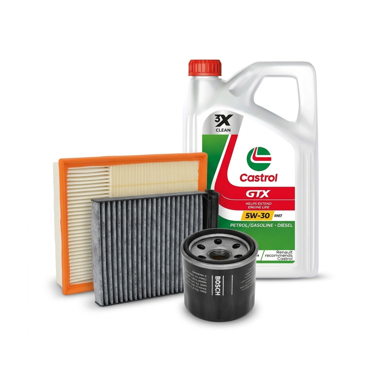 Kit revizie ulei Castrol GTX 5W-30 RN17 + filtre Dacia Duster HS 1.6 SCe 115 4x4 115 CP – Bosch