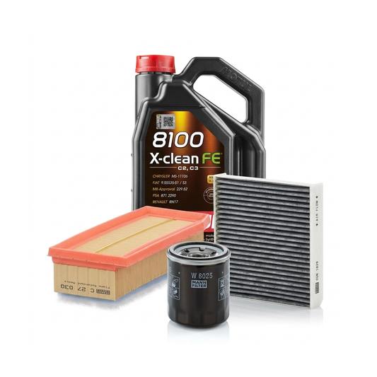 Kit revizie ulei Motul 8100 X-CLEAN FE 5W-30 + filtre Dacia Duster HS 1.6 SCe 115 4x4 115 CP – MANN
