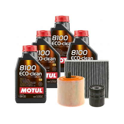 Kit revizie ulei Motul 8100 ECO-CLEAN 0W-20 + filtre Opel Astra K 1.4 Turbo 125 CP – Bosch