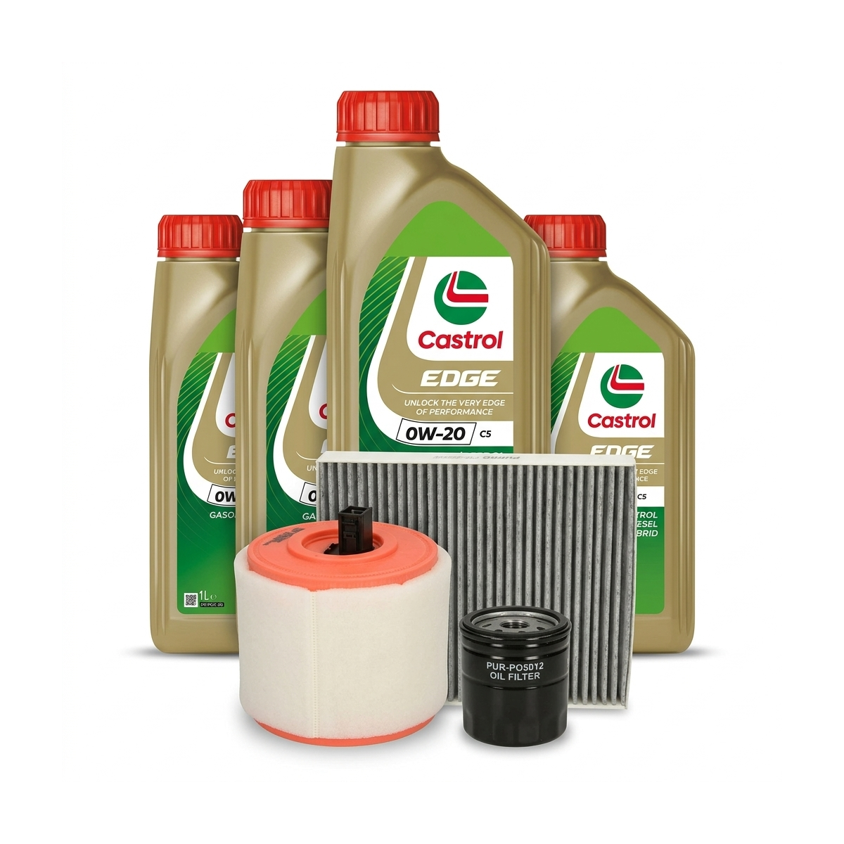 Kit revizie ulei Castrol EDGE 0W-20 C5 + filtre Opel Astra K 1.4 Turbo 125 CP – PURRO