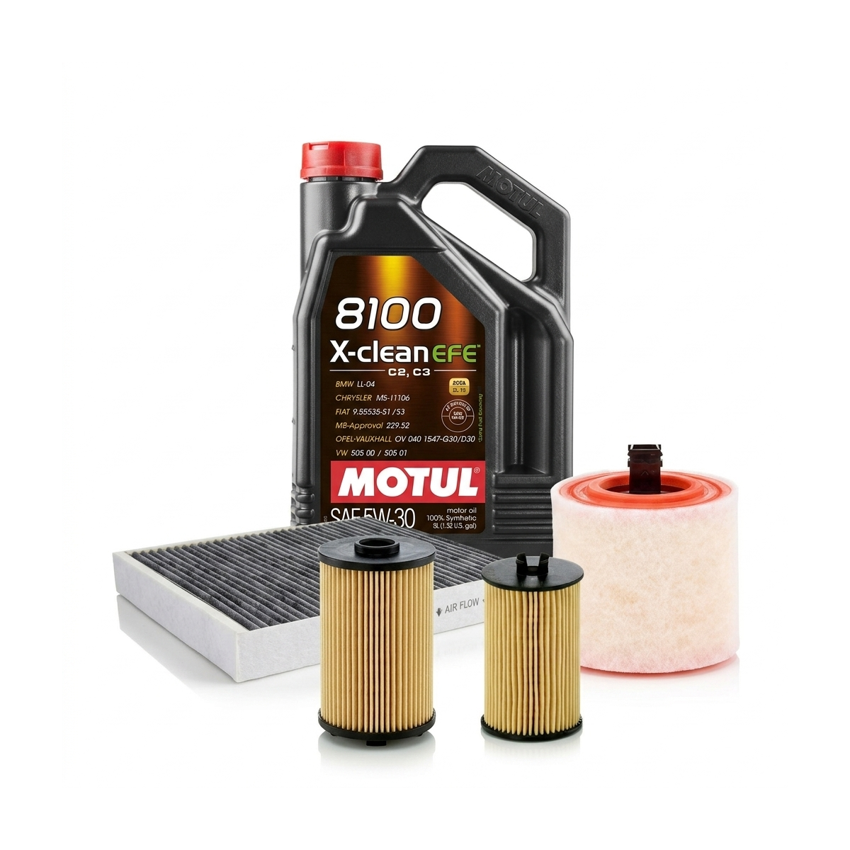 Kit revizie ulei Motul 8100 X-CLEAN EFE 5W-30 + filtre Opel Astra K 1.6 CDTi 136 CP – MANN
