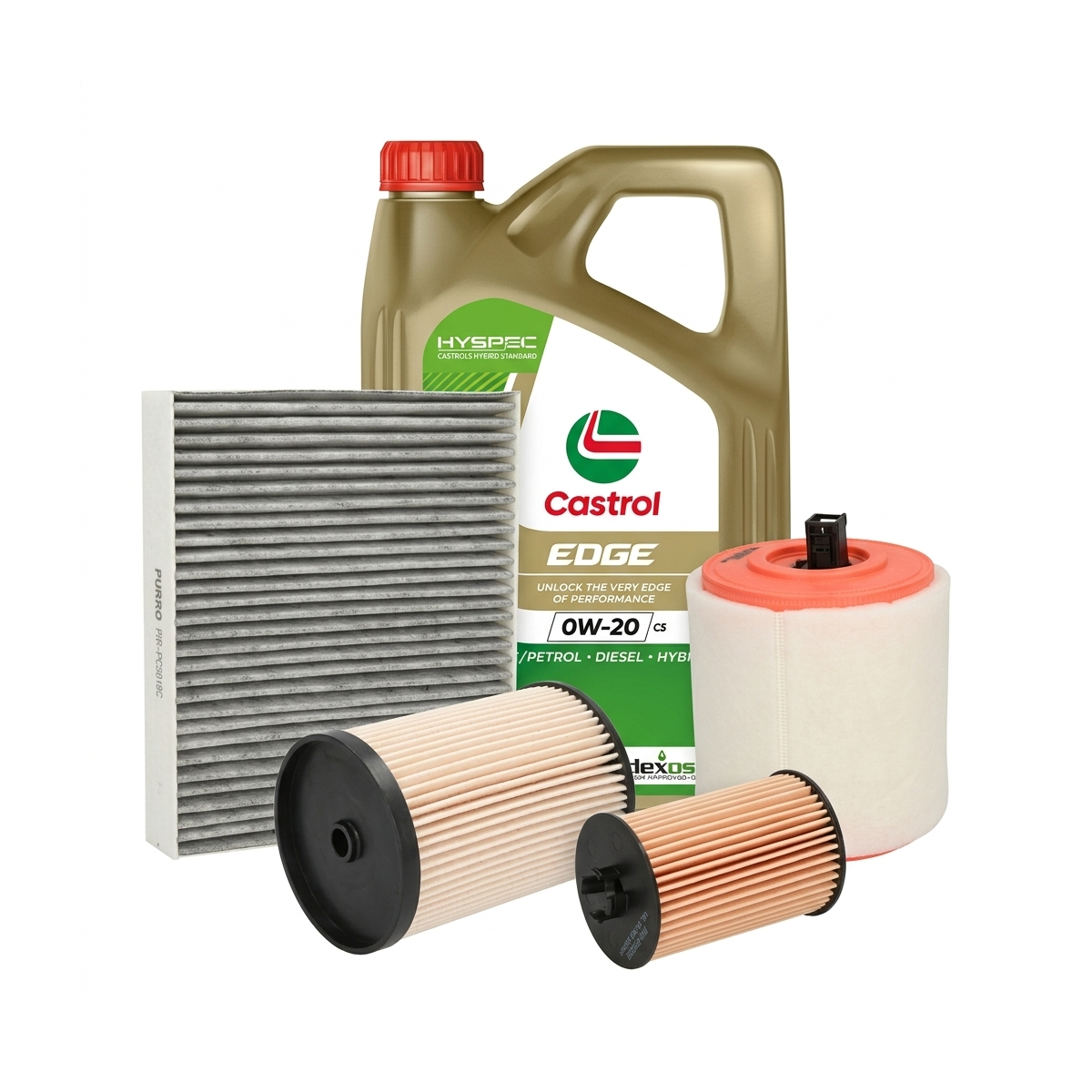 Kit revizie ulei Castrol EDGE 0W-20 C5 + filtre Opel Astra K 1.6 CDTi 136 CP – PURRO