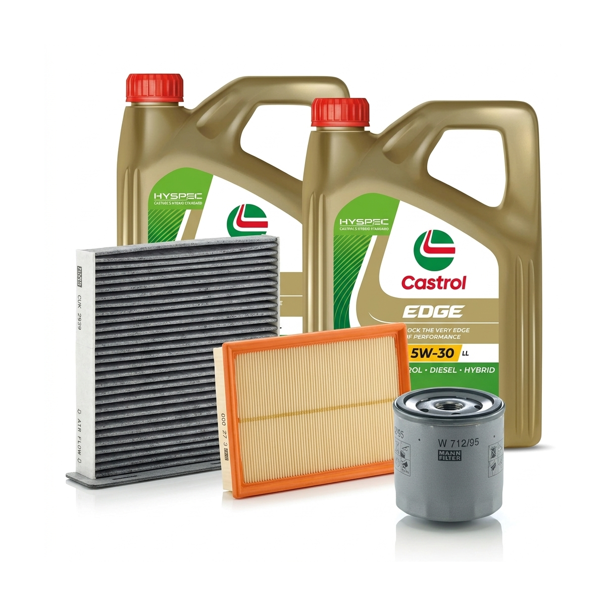 Kit revizie ulei Castrol EDGE 5W-30 LL + filtre VW Tiguan 5N 1.4 TSI 150 CP – MANN