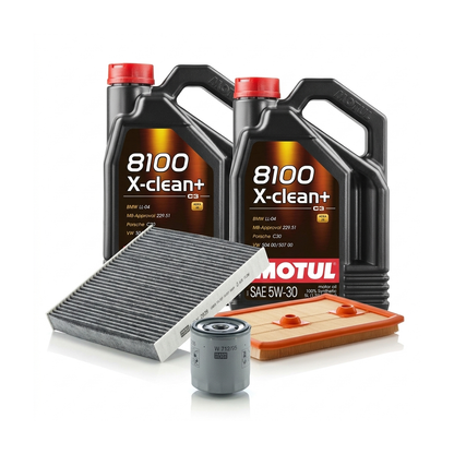 Kit revizie ulei Motul 8100 X-CLEAN+ 5W-30 + filtre VW Tiguan 5N 1.4 TSI 150 CP – MANN