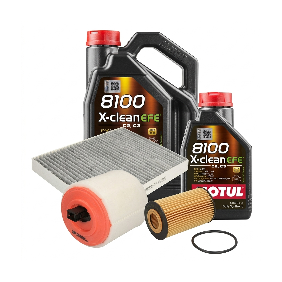 Kit revizie ulei Motul 8100 X-CLEAN EFE 5W-30 + filtre Opel Astra K 1.6 Turbo 200 CP – PURRO