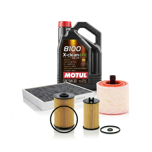 Kit revizie ulei Motul 8100 X-CLEAN EFE 5W-30 + filtre Opel Astra K 1.6 CDTi 160 CP – MANN