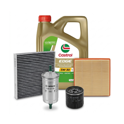 Kit revizie ulei Castrol EDGE 5W-30 LL + filtre Skoda Fabia 3 1.6 110 CP – Bosch