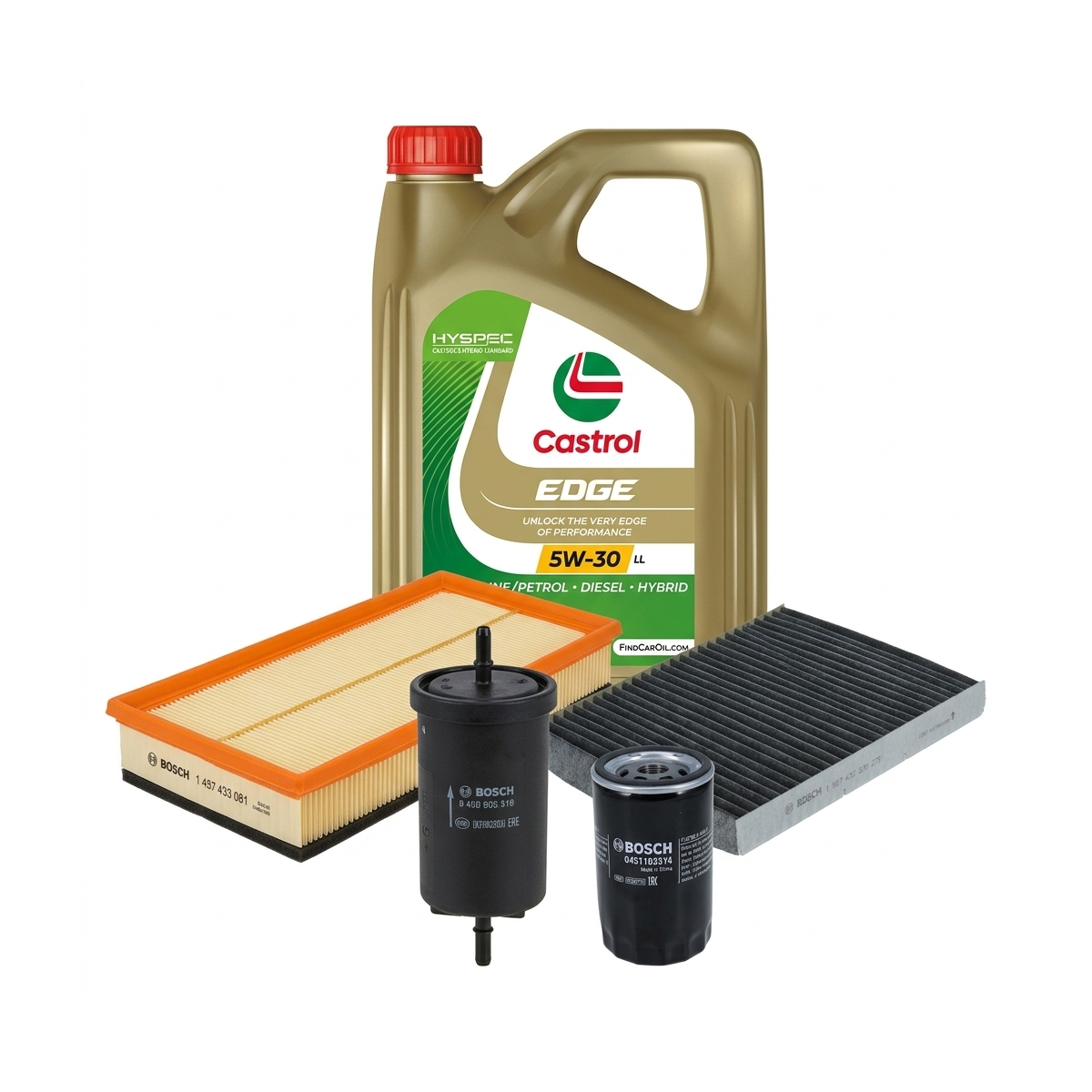 Kit revizie ulei Castrol EDGE 5W-30 LL + filtre VW Golf 4 2.0 115 CP – Bosch
