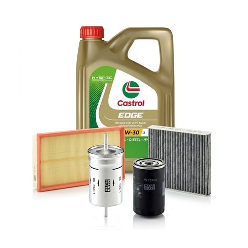 Kit revizie ulei Castrol EDGE 5W-30 LL + filtre VW Golf 4 2.0 115 CP – MANN