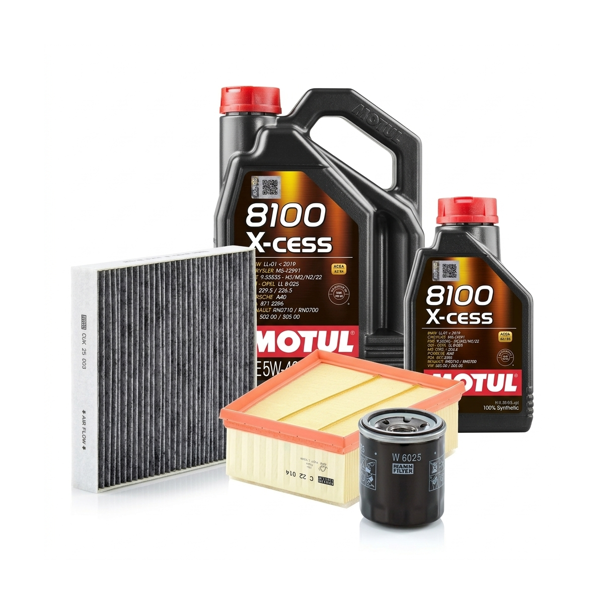 Kit revizie ulei Motul 8100 X-CESS 5W-40 + filtre Renault Talisman LP 1.6 TCe 150 CP – MANN