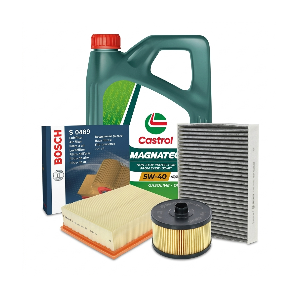 Kit revizie ulei Castrol MAGNATEC 5W-40 A3/B4 + filtre Renault Megane 4 1.2 TCe 130 CP – Bosch