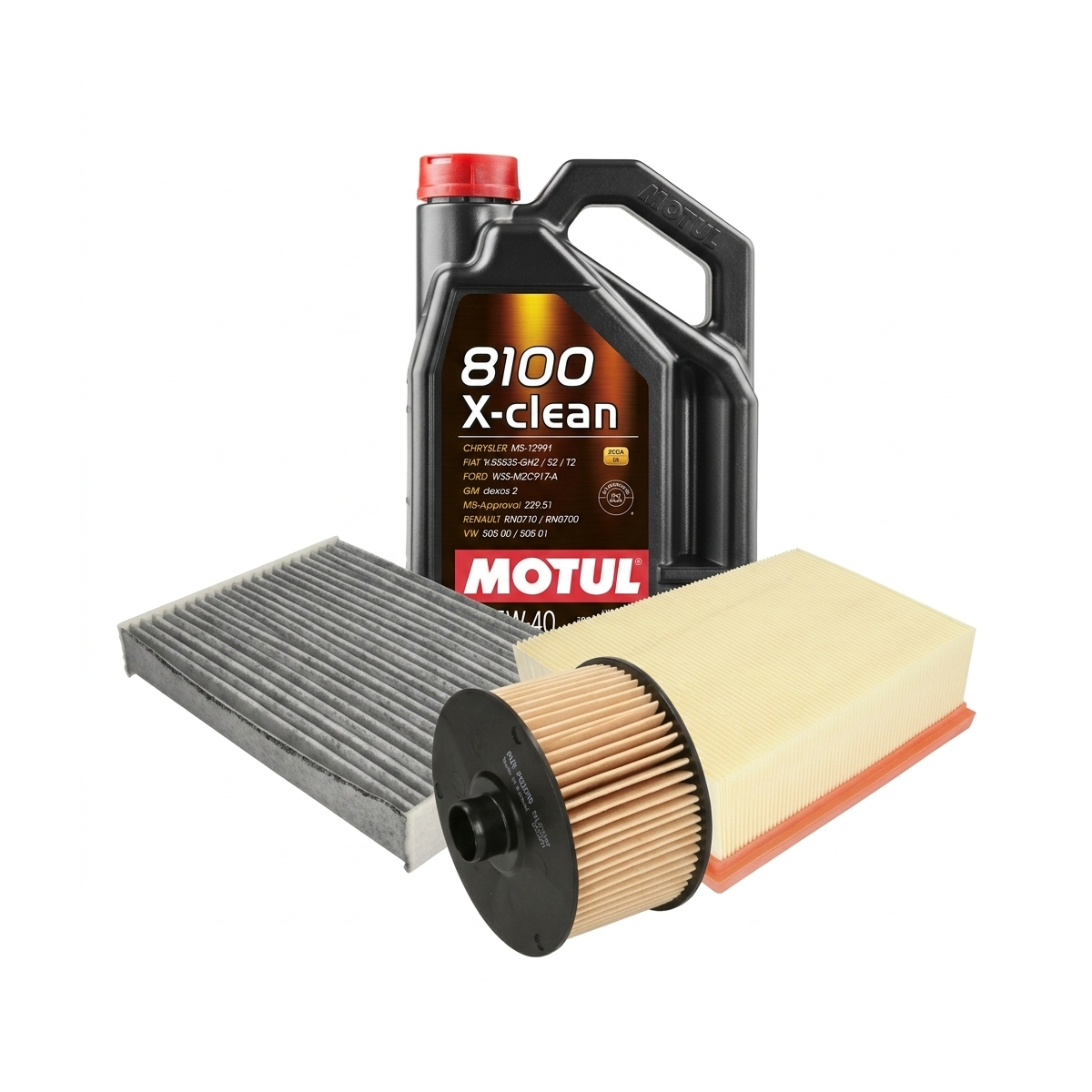 Kit revizie ulei Motul 8100 X-CLEAN 5W-40 + filtre Renault Megane 4 1.2 TCe 130 CP – PURRO