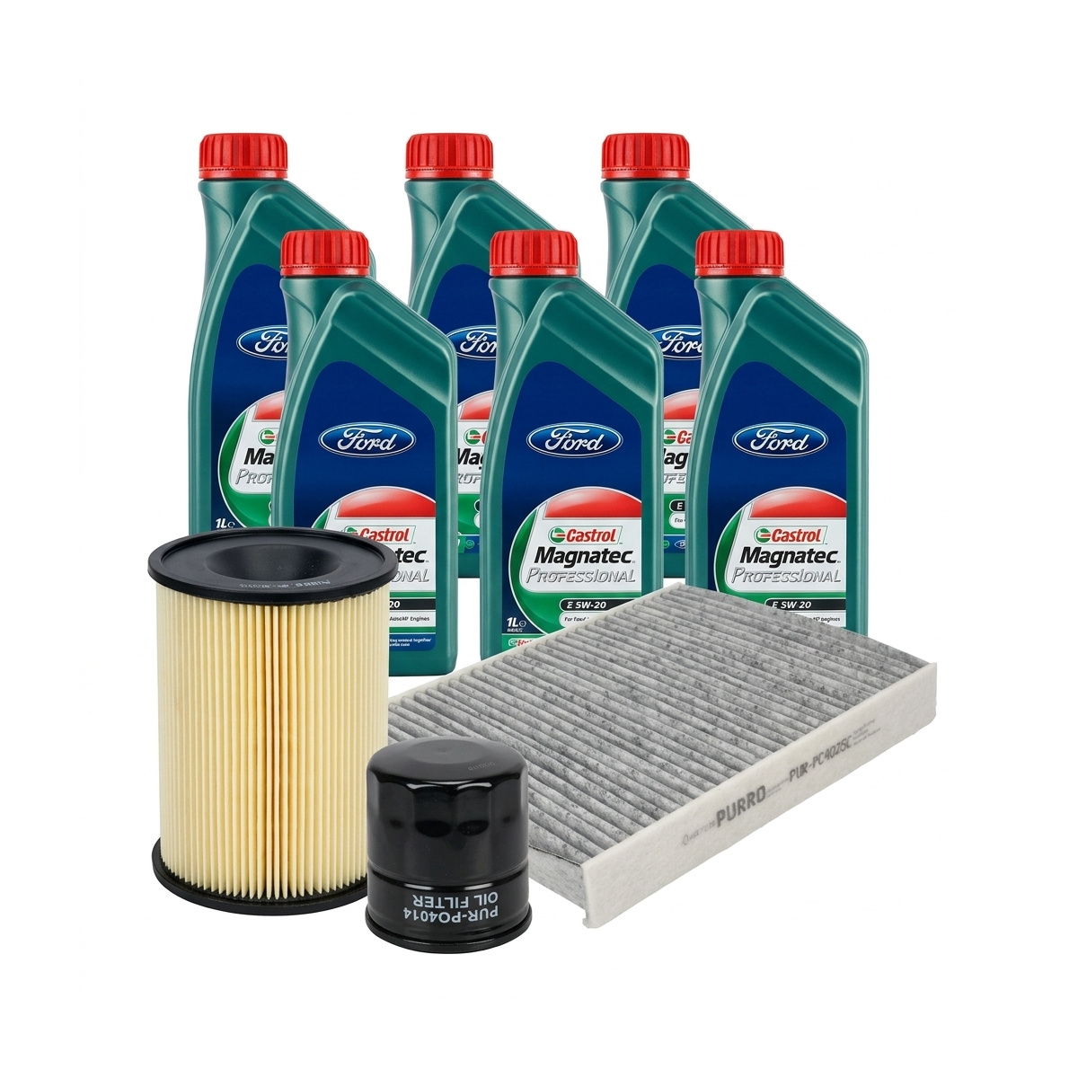 Kit revizie ulei Castrol Magnatec Professional Ford 5W-20 + filtre Ford Focus 3 2.3 RS AWD 350 CP – PURRO