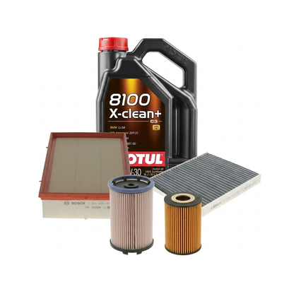 Kit revizie ulei Motul 8100 X-CLEAN+ 5W-30 + filtre VW Passat B8 2.0 TDI 184 CP – Bosch