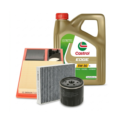 Kit revizie ulei Castrol EDGE 5W-30 LL + filtre VW Polo 5 1.4 BiFuel 82 CP – Bosch