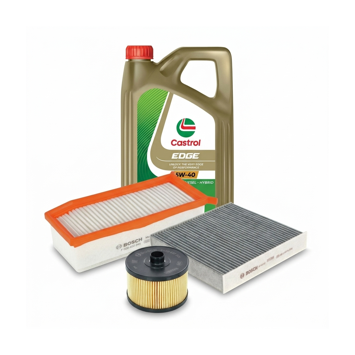 Kit revizie ulei Castrol EDGE 5W-40 + filtre Renault Clio 4 1.2 TCe 120 118 CP – Bosch