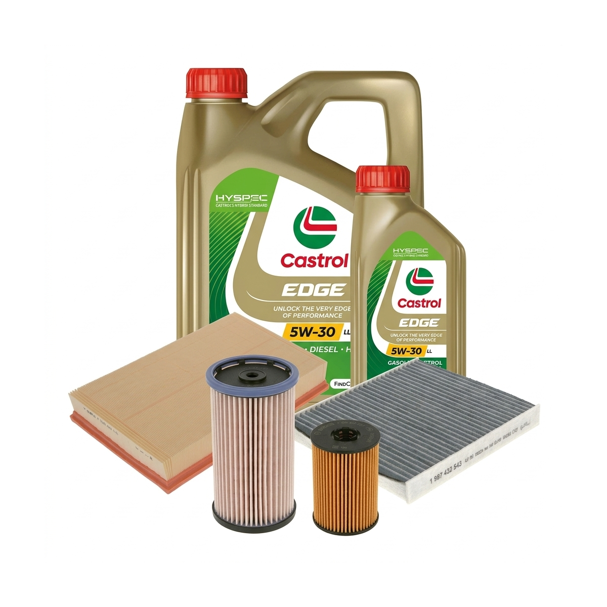 Kit revizie ulei Castrol EDGE 5W-30 LL + filtre VW Tiguan AD1/AX1 2.0 TDI 4motion 240 CP – Bosch