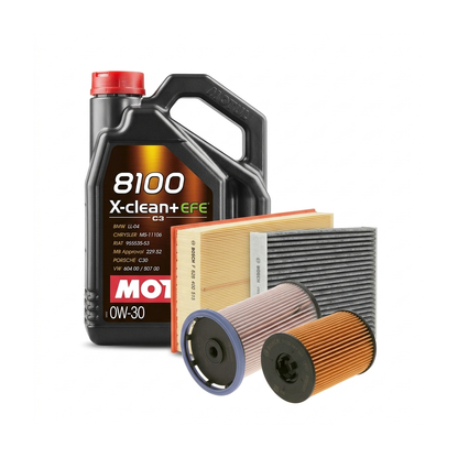 Kit revizie ulei Motul 8100 X-CLEAN+ EFE 0W-30 + filtre VW Tiguan AD1/AX1 2.0 TDI 4motion 240 CP – Bosch