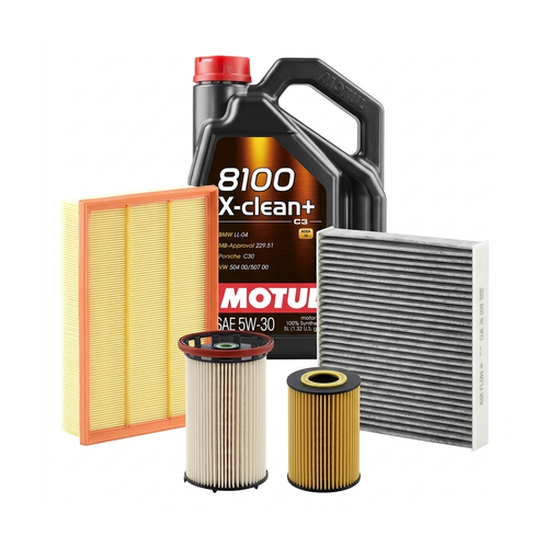 Kit revizie ulei Motul 8100 X-CLEAN+ 5W-30 + filtre VW Tiguan AD1/AX1 2.0 TDI 4motion 240 CP – MANN