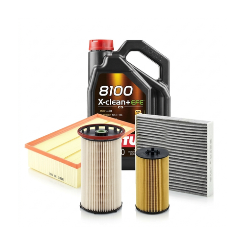Kit revizie ulei Motul 8100 X-CLEAN+ EFE 0W-30 + filtre VW Tiguan AD1/AX1 2.0 TDI 4motion 240 CP – MANN