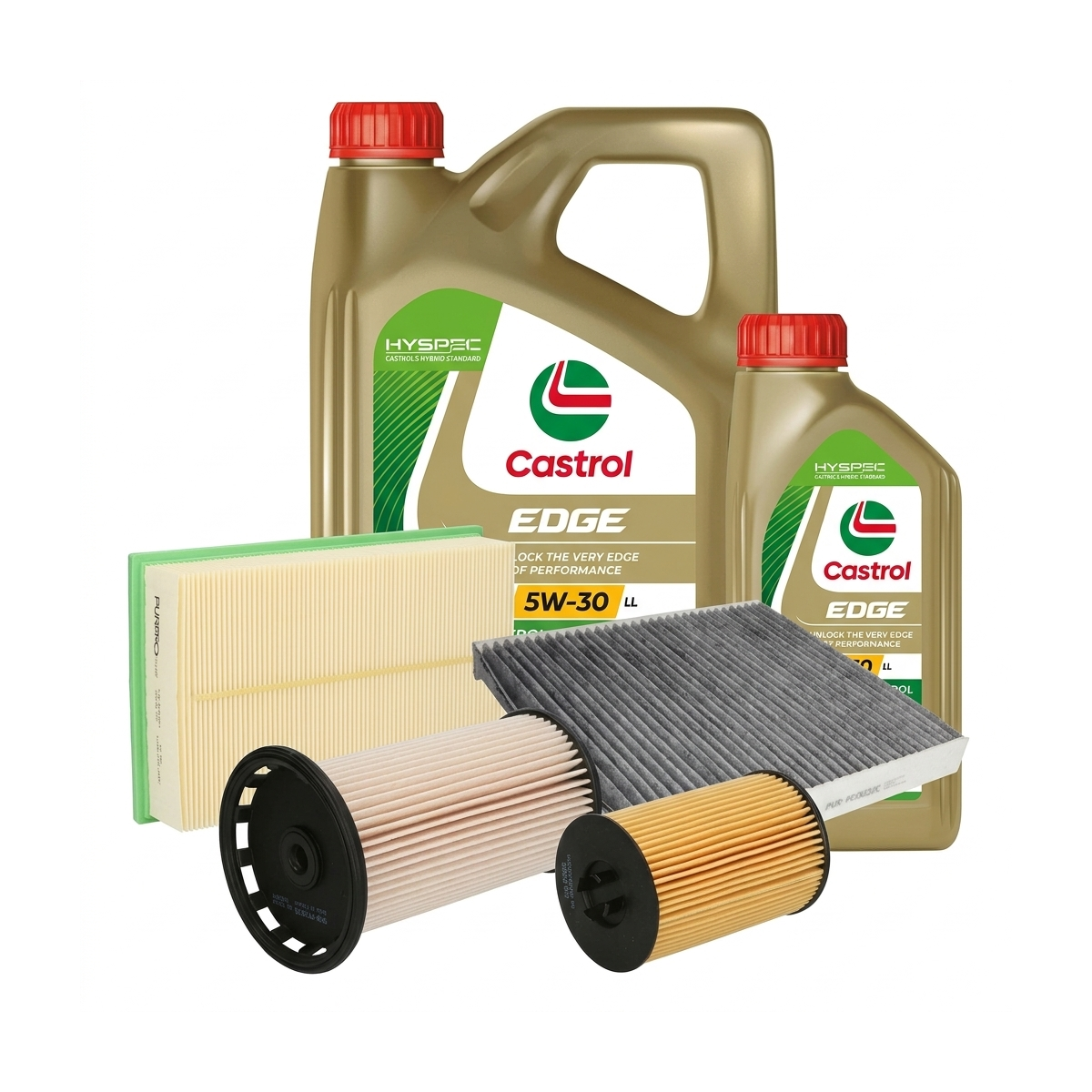 Kit revizie ulei Castrol EDGE 5W-30 LL + filtre VW Tiguan AD1/AX1 2.0 TDI 4motion 240 CP – PURRO