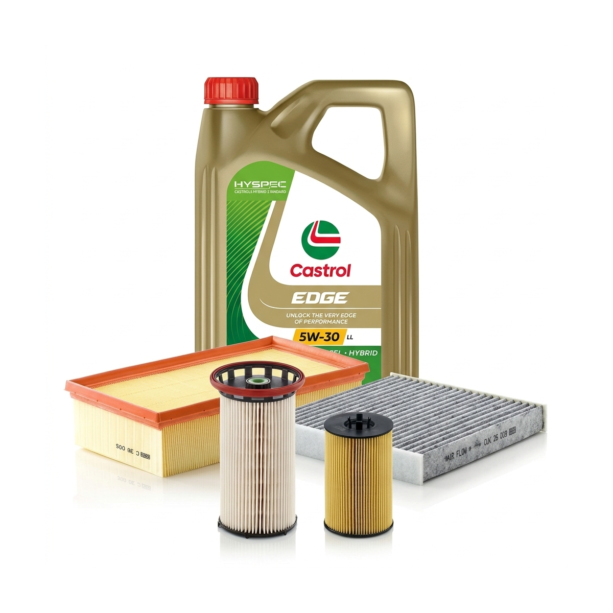 Kit revizie ulei Castrol EDGE 5W-30 LL + filtre VW Touran 5T1 1.6 TDI 115 CP – MANN