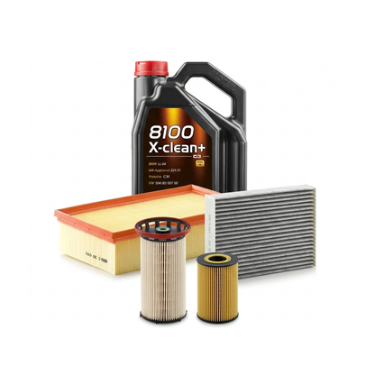 Kit revizie ulei Motul 8100 X-CLEAN+ 5W-30 + filtre VW Touran 5T1 1.6 TDI 115 CP – MANN