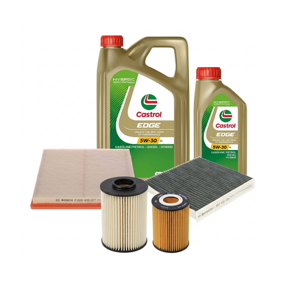 Kit revizie ulei Castrol EDGE 5W-30 LL + filtre Opel Astra J 1.7 CDTI 131 CP – Bosch
