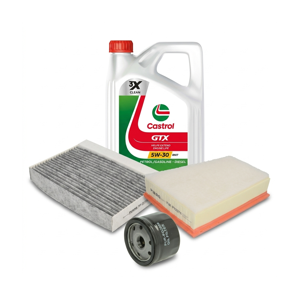 Kit revizie ulei Castrol GTX 5W-30 RN17 + filtre Renault Megane 3 1.6 16V 116 CP – PURRO
