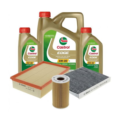 Kit revizie ulei Castrol EDGE 5W-30 LL + filtre VW Tiguan AD1/AX1 2.0 TSI 4motion 220 CP – Bosch