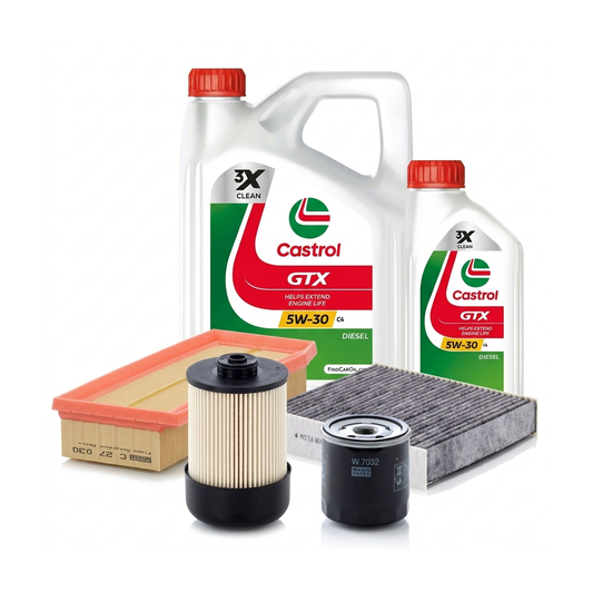 Kit revizie ulei Castrol GTX 5W-30 C4 + filtre Renault Clio 4 1.5 dCi 110 CP – MANN