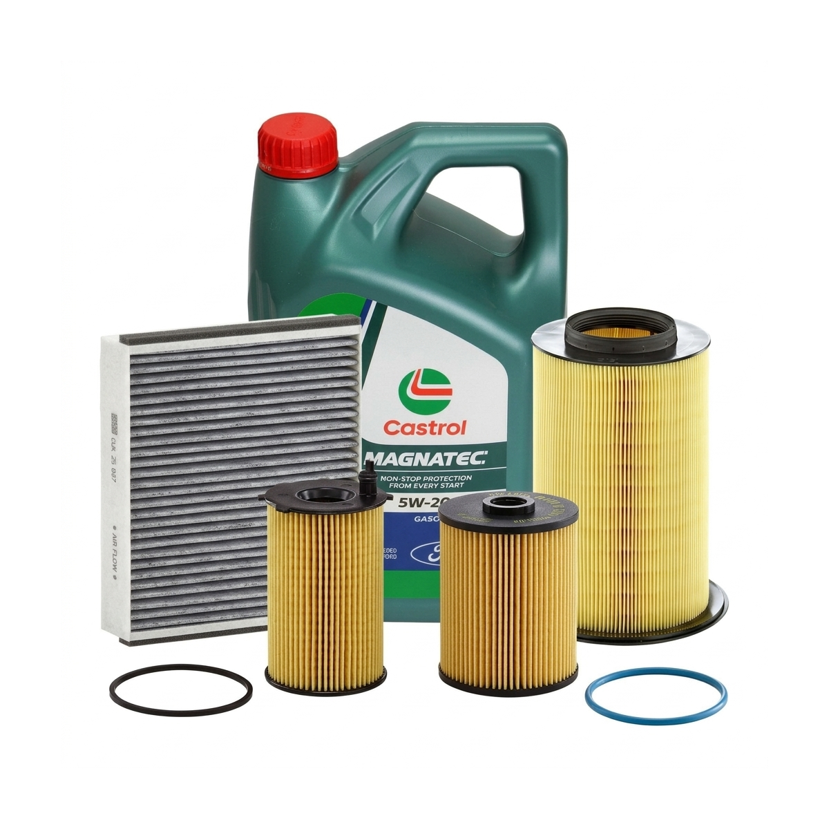 Kit revizie ulei Castrol Magnatec Professional Ford 5W-20 + filtre Ford Kuga 2 1.5 TDCi 120 CP – MANN