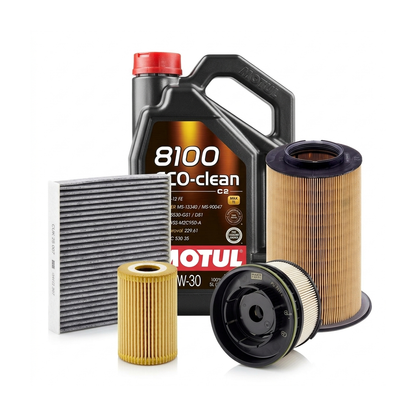 Kit revizie ulei Motul 8100 ECO-CLEAN 0W-30 + filtre Ford Kuga 2 1.5 TDCi 120 CP – MANN