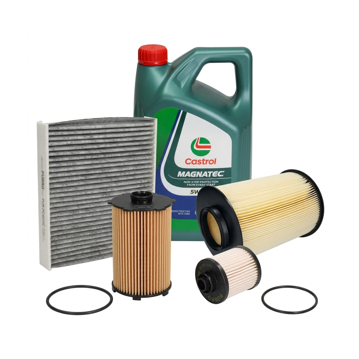 Kit revizie ulei Castrol Magnatec Professional Ford 5W-20 + filtre Ford Kuga 2 1.5 TDCi 120 CP – PURRO