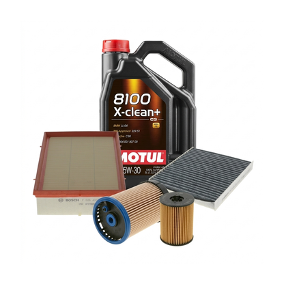 Kit revizie ulei Motul 8100 X-CLEAN+ 5W-30 + filtre VW Tiguan AD1/AX1 2.0 TDI 110 CP – Bosch