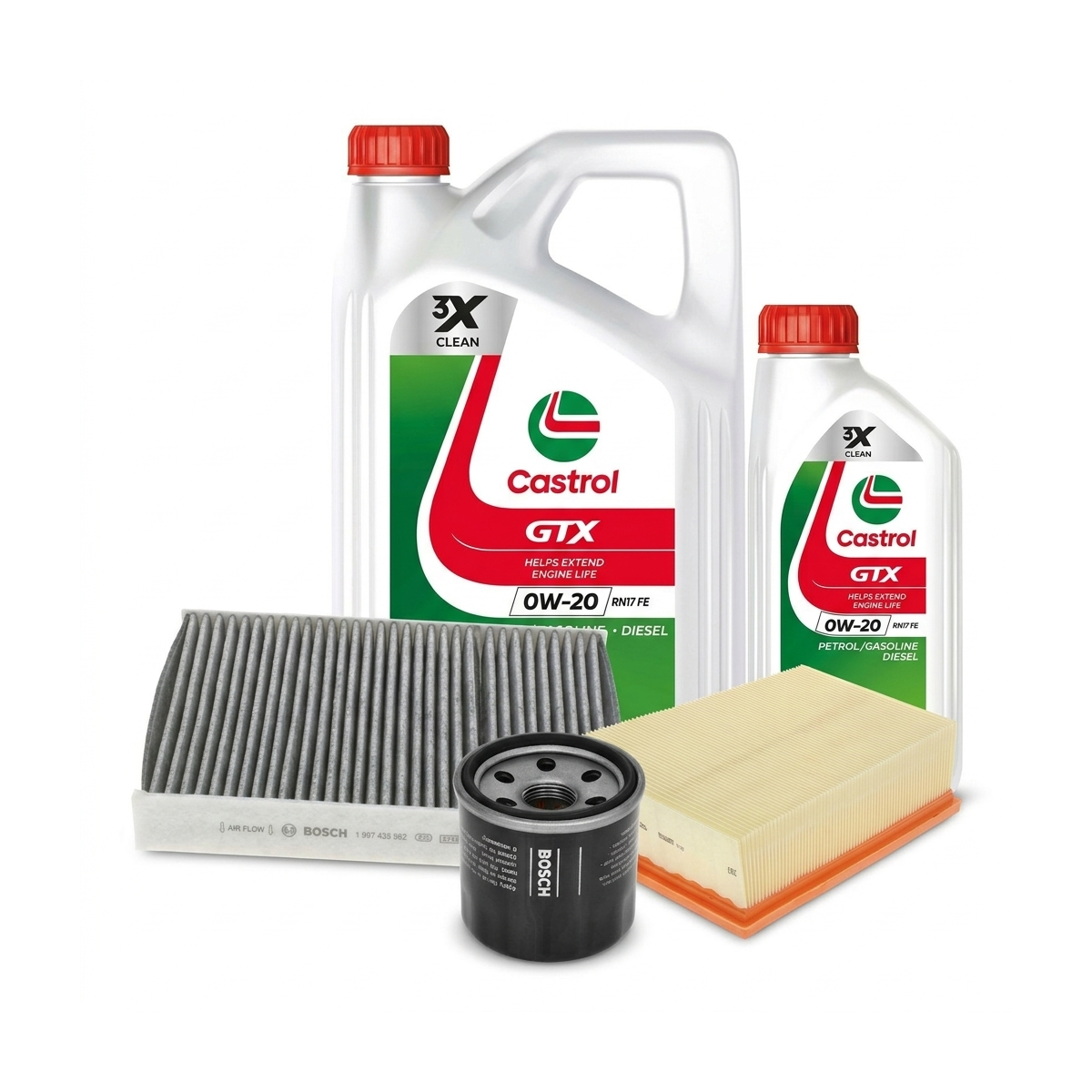 Kit revizie ulei Castrol GTX 0W-20 RN 17 FE + filtre Renault Megane 4 1.6 SCe 115 CP – Bosch