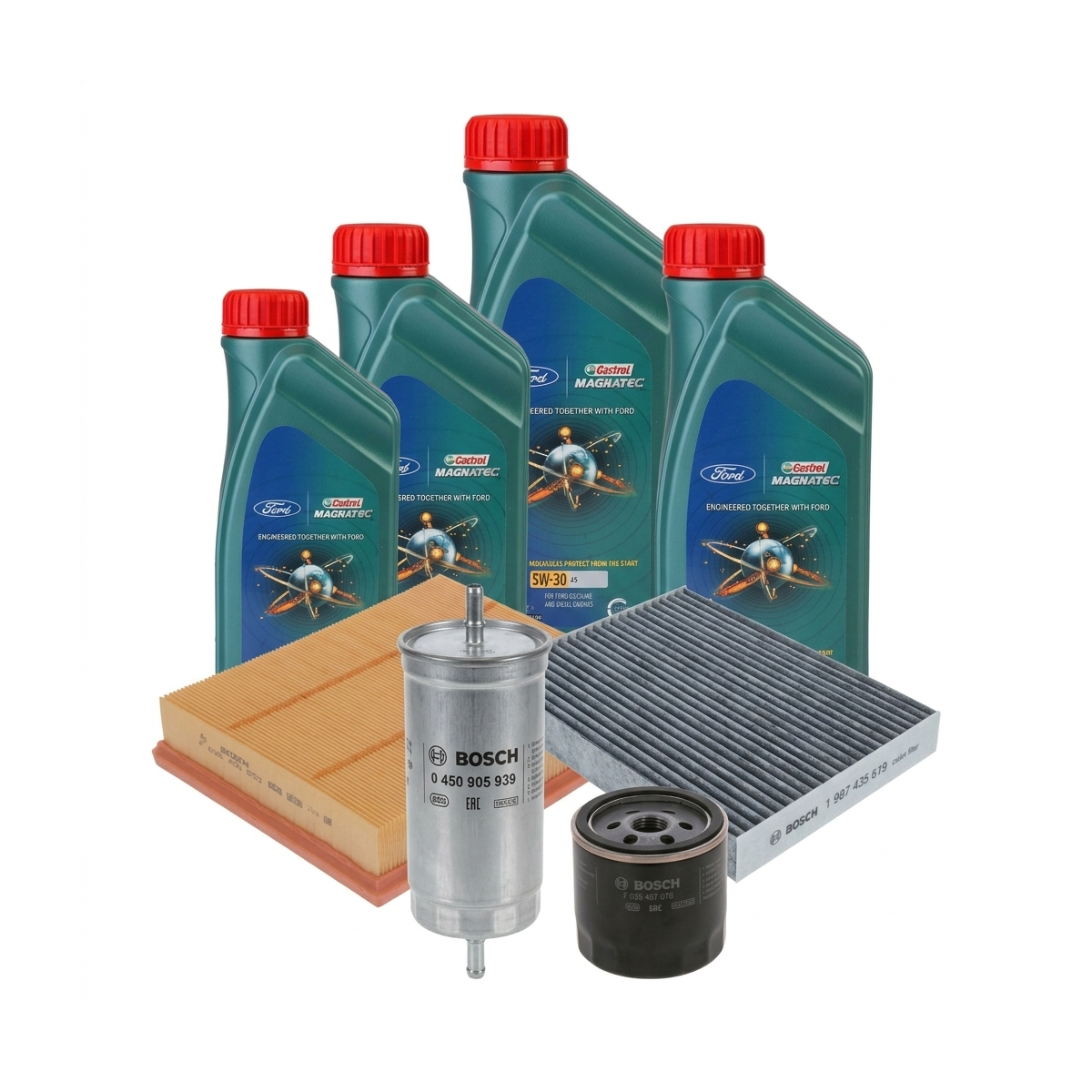 Kit revizie ulei Castrol Magnatec A5 5W-30 + filtre Ford Mondeo 5 1.5 EcoBoost 160 CP – Bosch