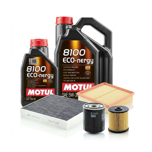 Kit revizie ulei Motul 8100 ECO-NERGY 5W-30 + filtre Ford Mondeo 5 2.0 TDCi 4x4 150 CP – MANN